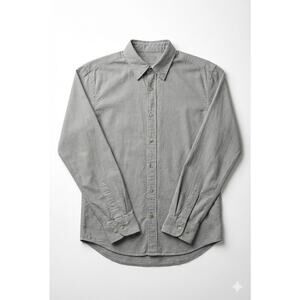 Indigo Palms Men's Button Down Shirt Blue Grey Tencel Cotton Blend Size L